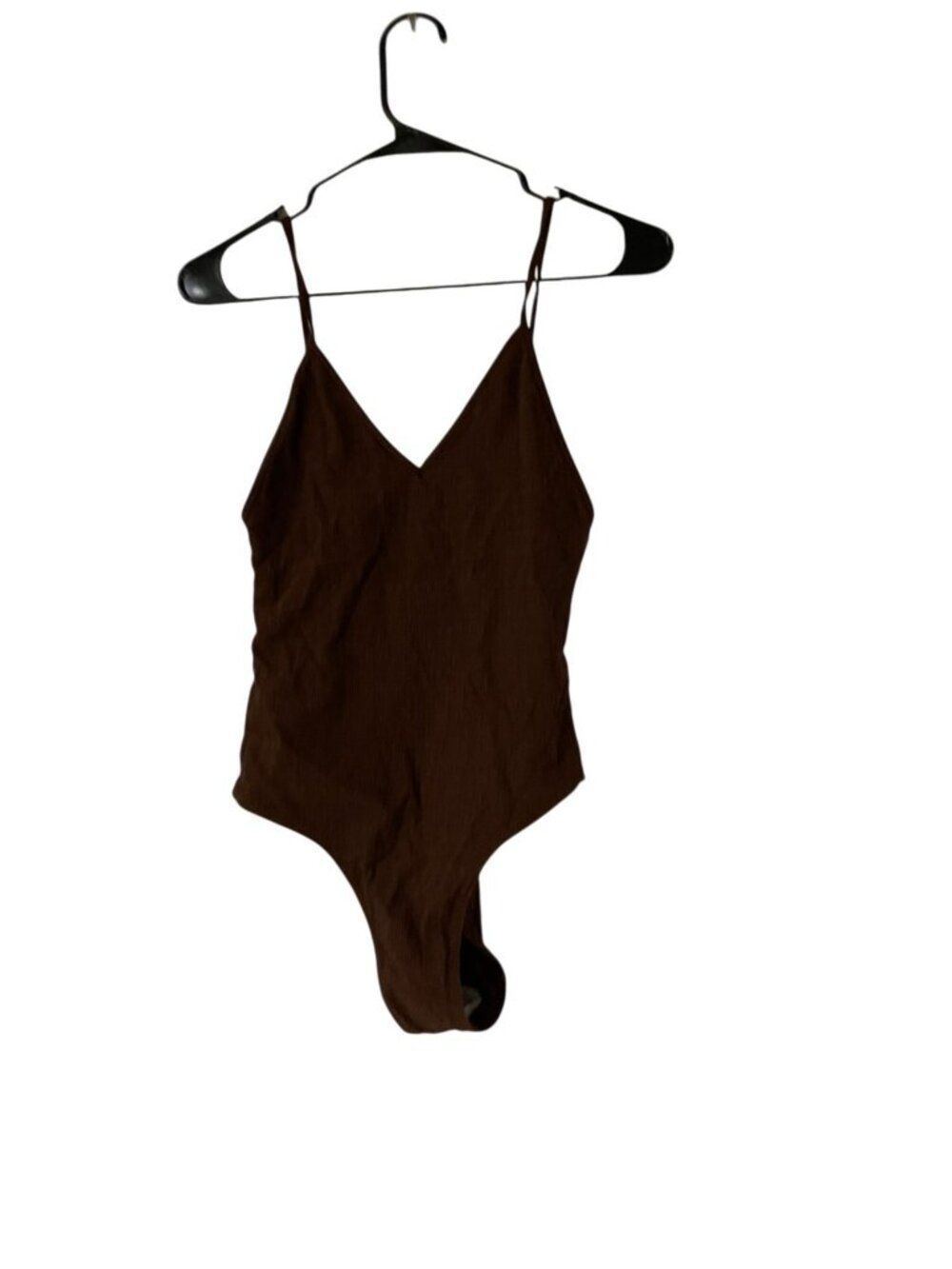 Zara Womens Bathing Swim Suit M Brown One Piece Open Back textured 8113/605 NWT